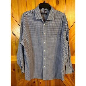TOMMY HILFIGER Regular Fit Stretch Wrinkle Free Size XL Plaid Button Up (4137)